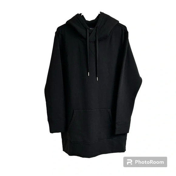 Polo Ralph Lauren Tops - Polo Ralph Lauren Women’s Med Black Side Zip Pullover Longline Hoodie